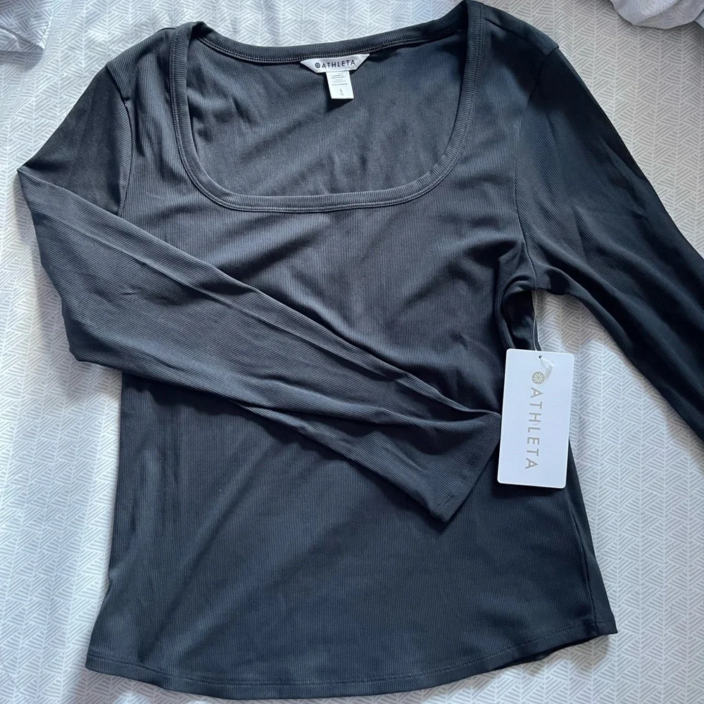 ATHLETA Signature Rib Square Neck Top NWT - Picture 1 of 10